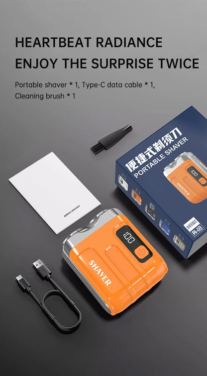 Mini Dual-Blade Electric Shaver – Rechargeable, Wet & Dry Use