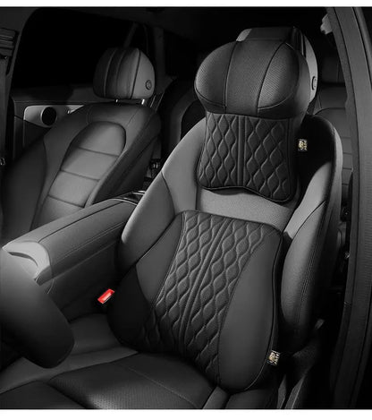 Car Headrest & Lumbar Support Pillow – Memory Foam Comfort for Driving