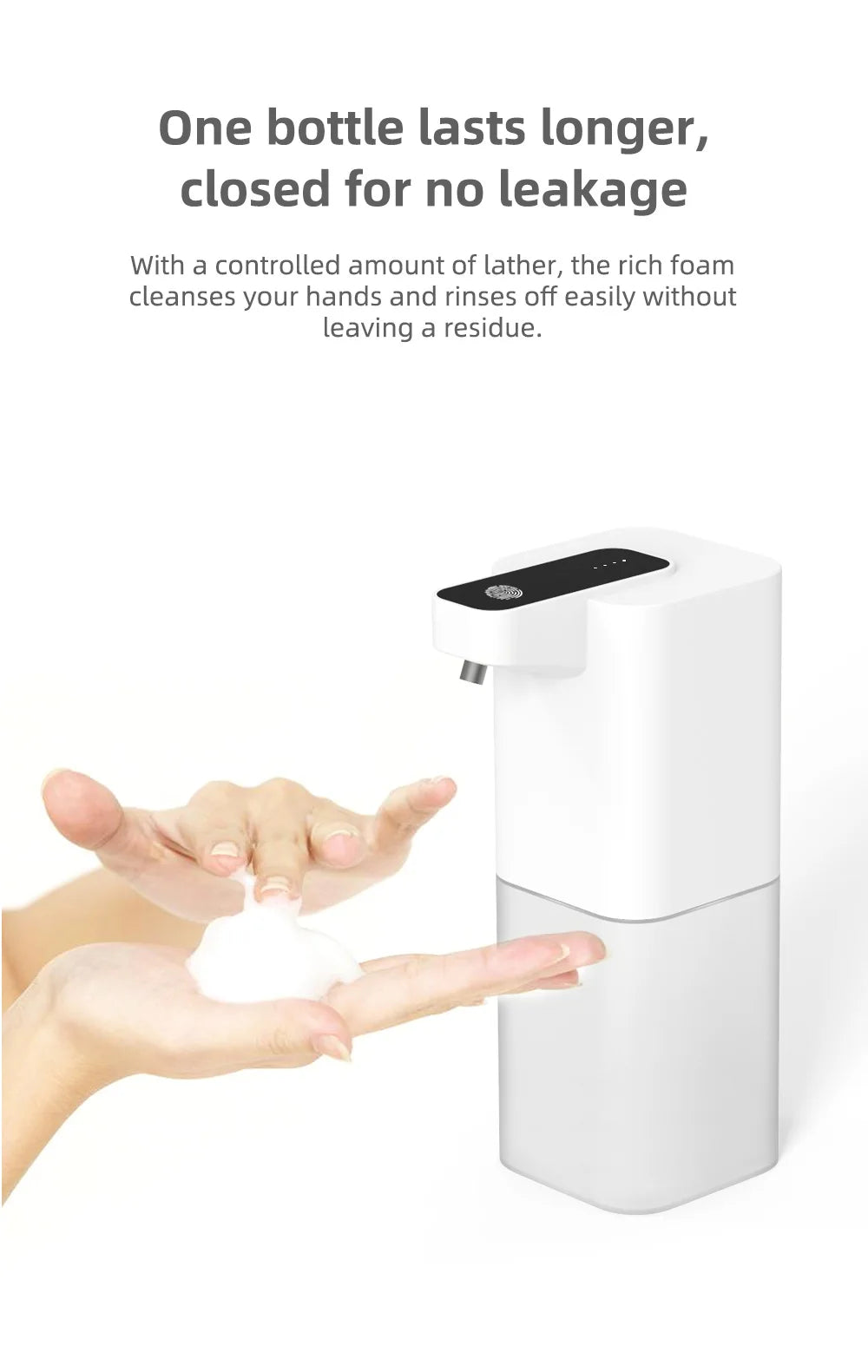 Automatic Soap Dispenser Infrared Sensing Foam Hand Sanitizer USB Rechargeable Foaming Hand Soap Dispenser For Home Bathrooms