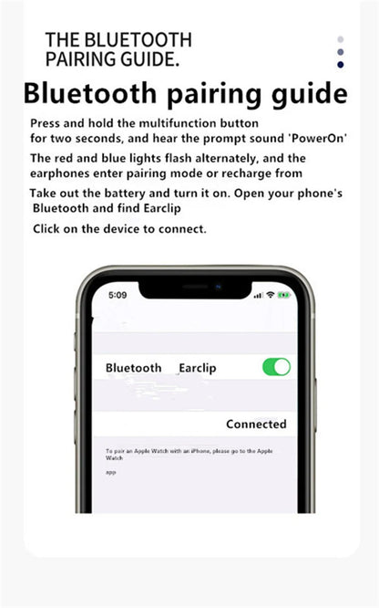 Open-Ear Clip-On Bluetooth Earphone – Lightweight, Low Latency