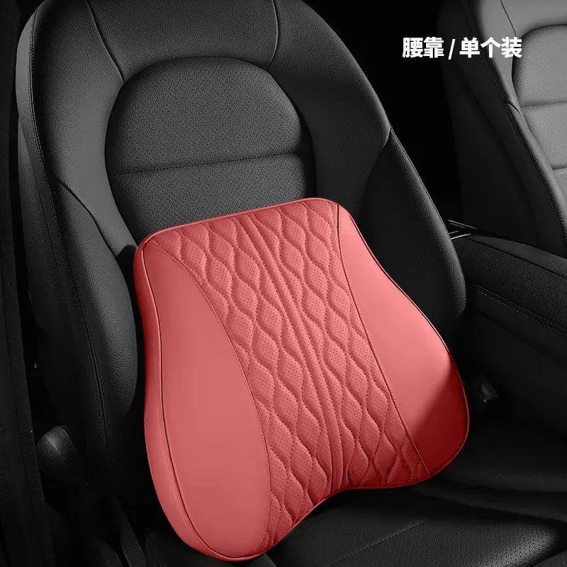 Car Headrest & Lumbar Support Pillow – Memory Foam Comfort for Driving