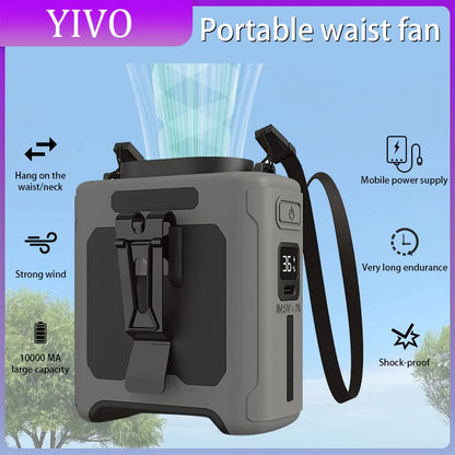 Portable Waist Fan with Flashlight