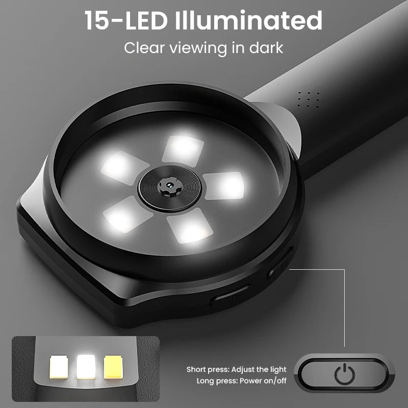 Handheld Digital Microscope with Screen – 100× Magnification & LED Lighting