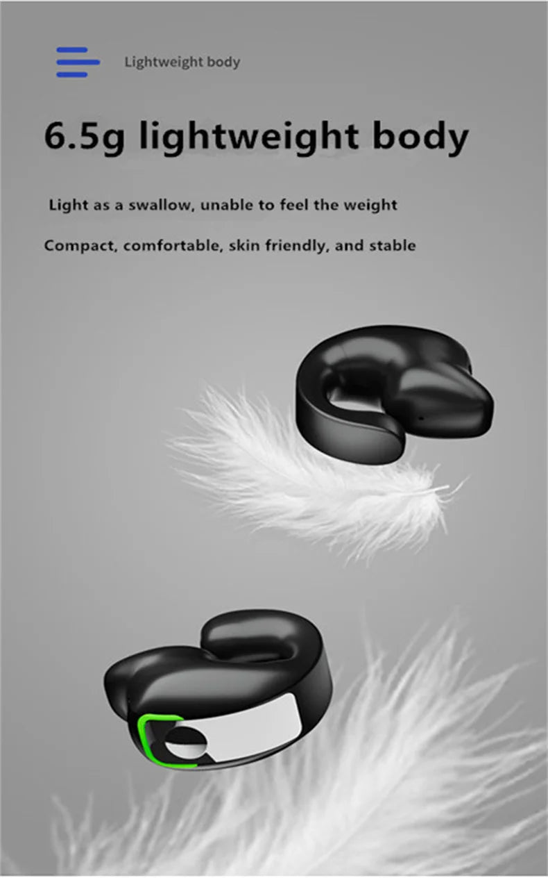 Open-Ear Clip-On Bluetooth Earphone – Lightweight, Low Latency