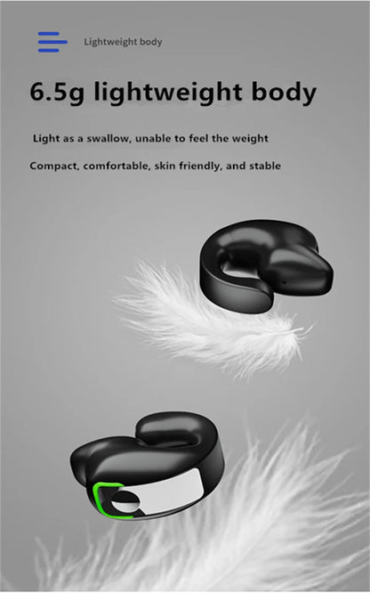 Open-Ear Clip-On Bluetooth Earphone – Lightweight, Low Latency