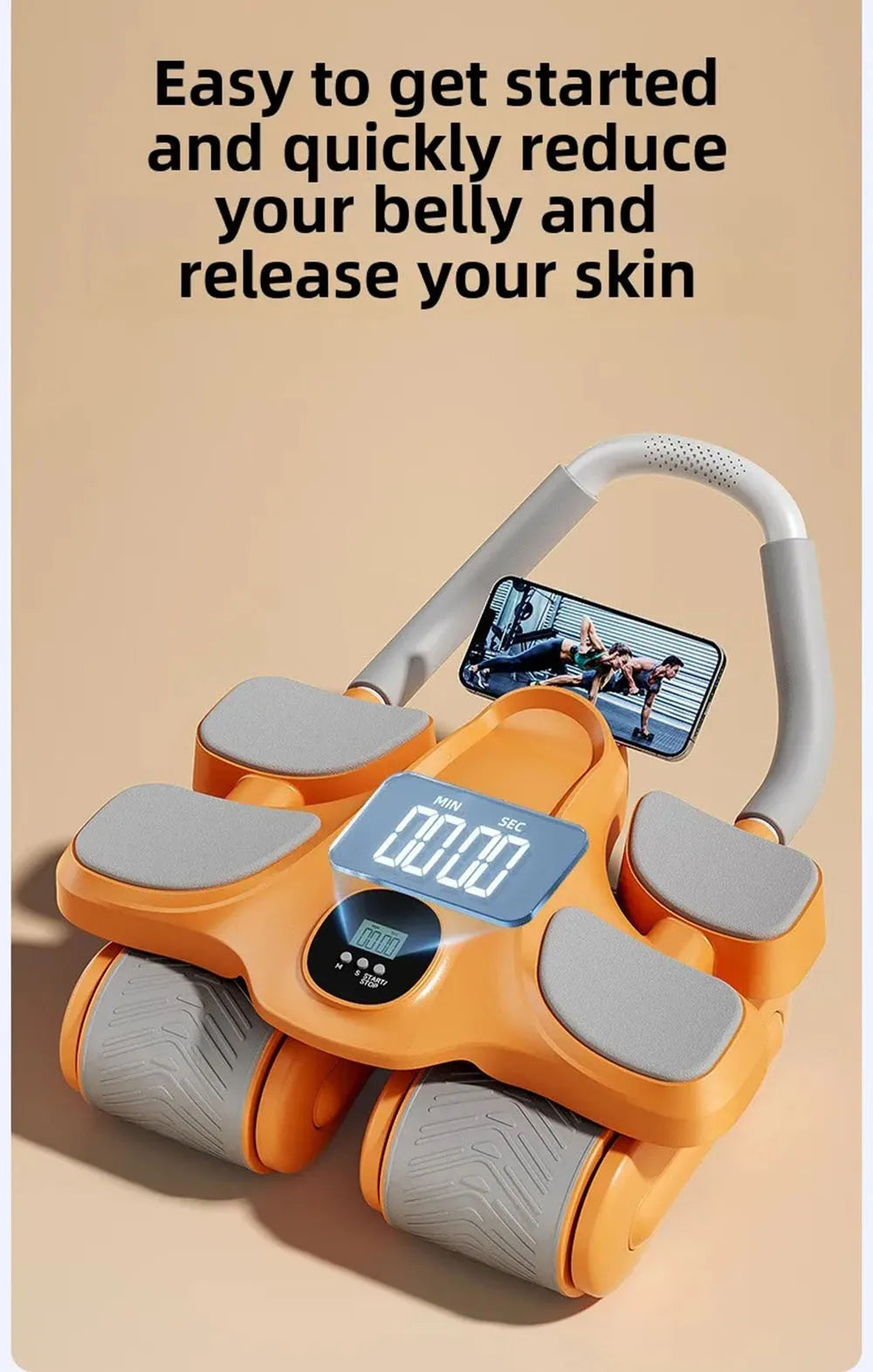 Four-wheel Abdominal Wheel Automatic Rebound Abdominal Muscle Training Artifact Home Fitness Thin Belly Training Device