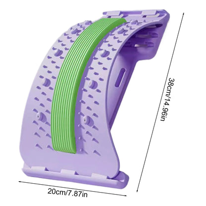 Back Stretcher 3-Level Adjustable Height Back Stretching Board Fitness Waist Neck Lumbar Massager Spine Support Muscle Release