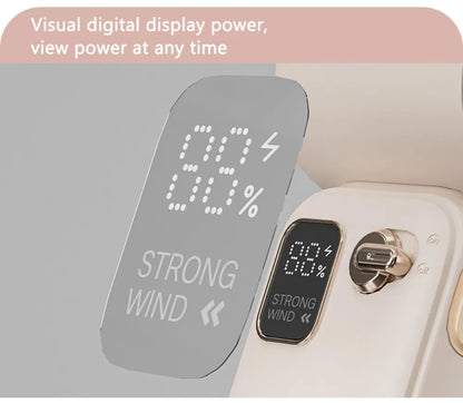 High-Speed Handheld Fan – 100-Level Cooling with Digital Display