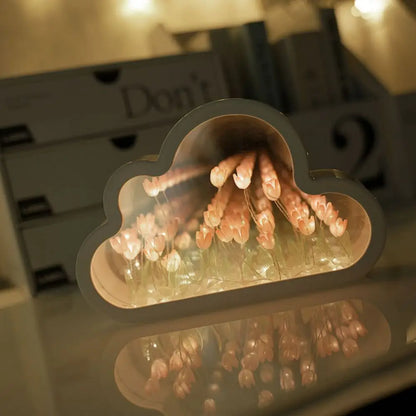 Floral Tulip Cloud Mirror Night Light