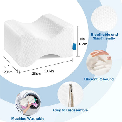 Orthopedic Memory Foam Knee Pillow – Ergonomic Leg Support for Side Sleepers