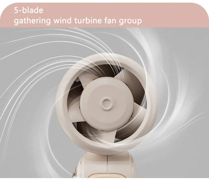 High-Speed Handheld Fan – 100-Level Cooling with Digital Display