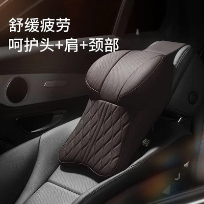 Car Headrest & Lumbar Support Pillow – Memory Foam Comfort for Driving