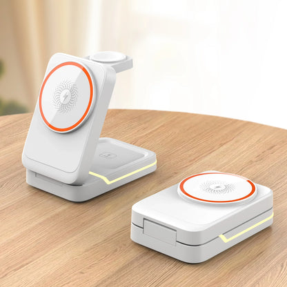 3-in-1 Magnetic Wireless Charger – For iPhone, Apple Watch & Earbuds