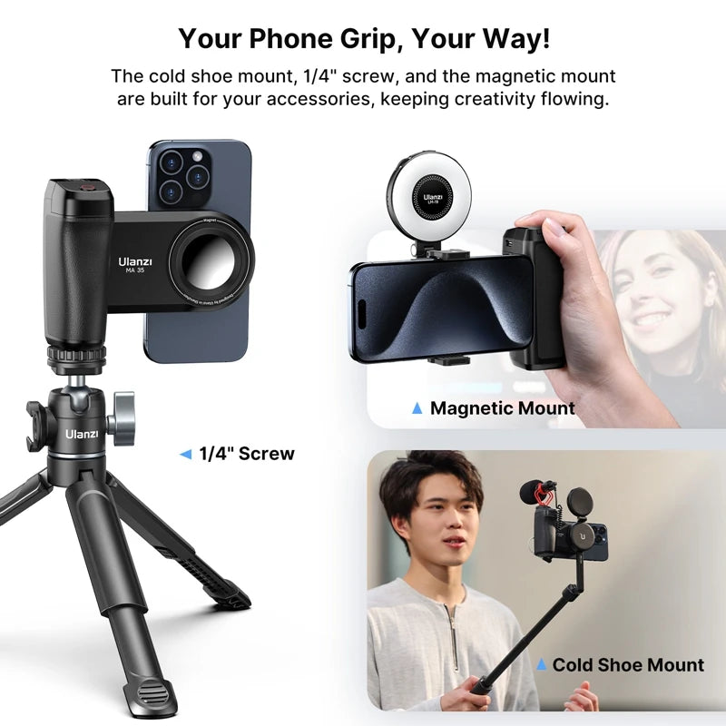 MagSafe Smartphone Camera Grip with Bluetooth Shutter