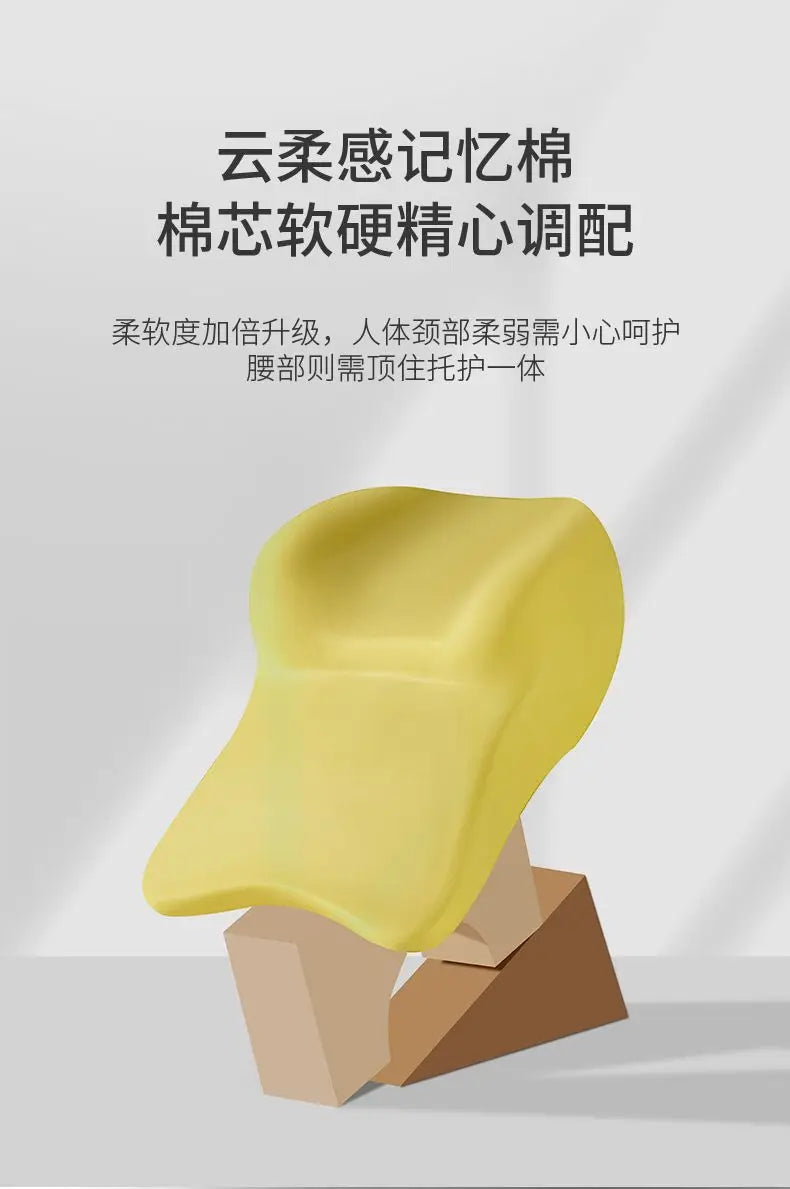 Car Headrest & Lumbar Support Pillow – Memory Foam Comfort for Driving