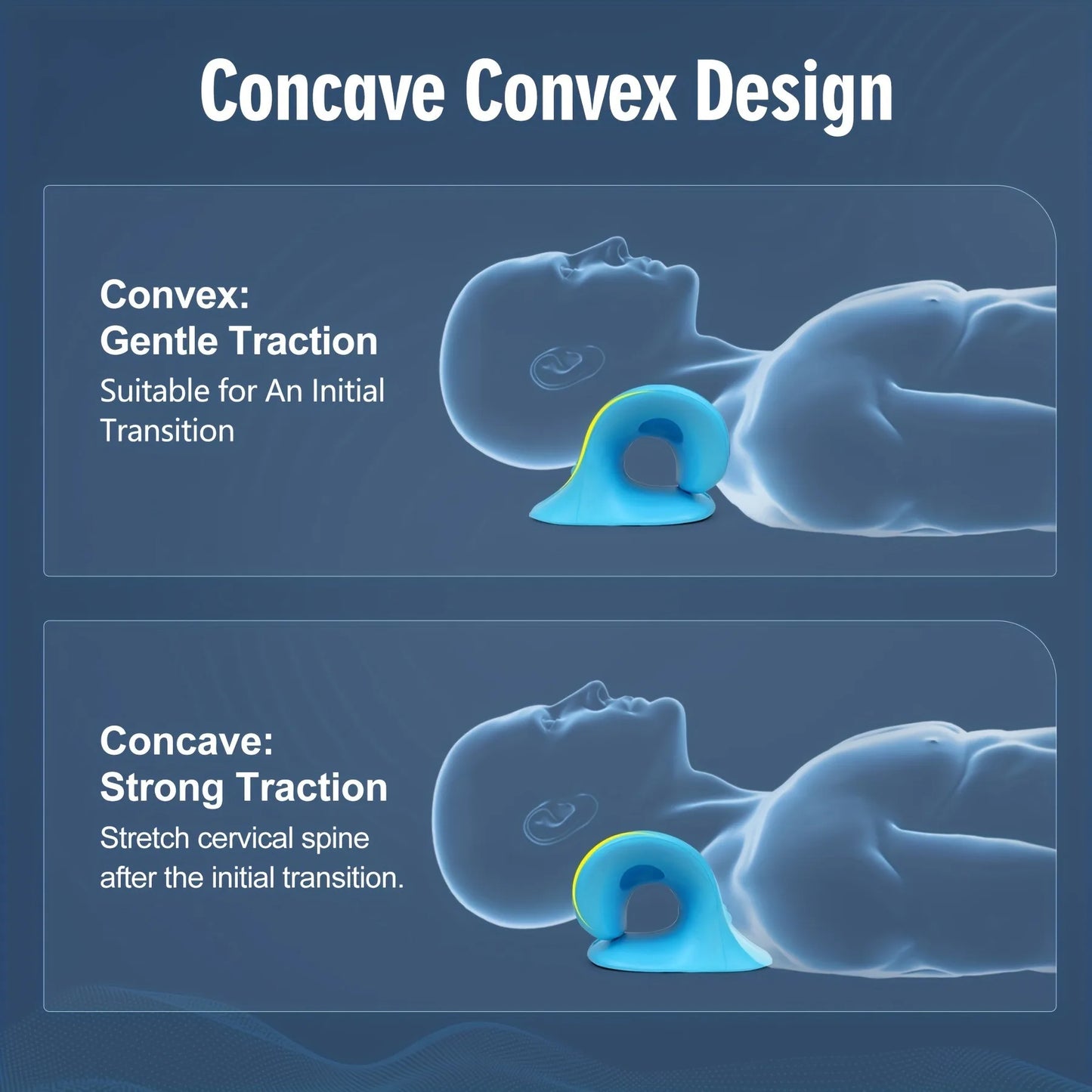 Eva Neck And Shoulder Relaxer, C-Shape Cervical Traction Device, Relax Spine Alignment, Chiropractic Pillow Stretcher Massager