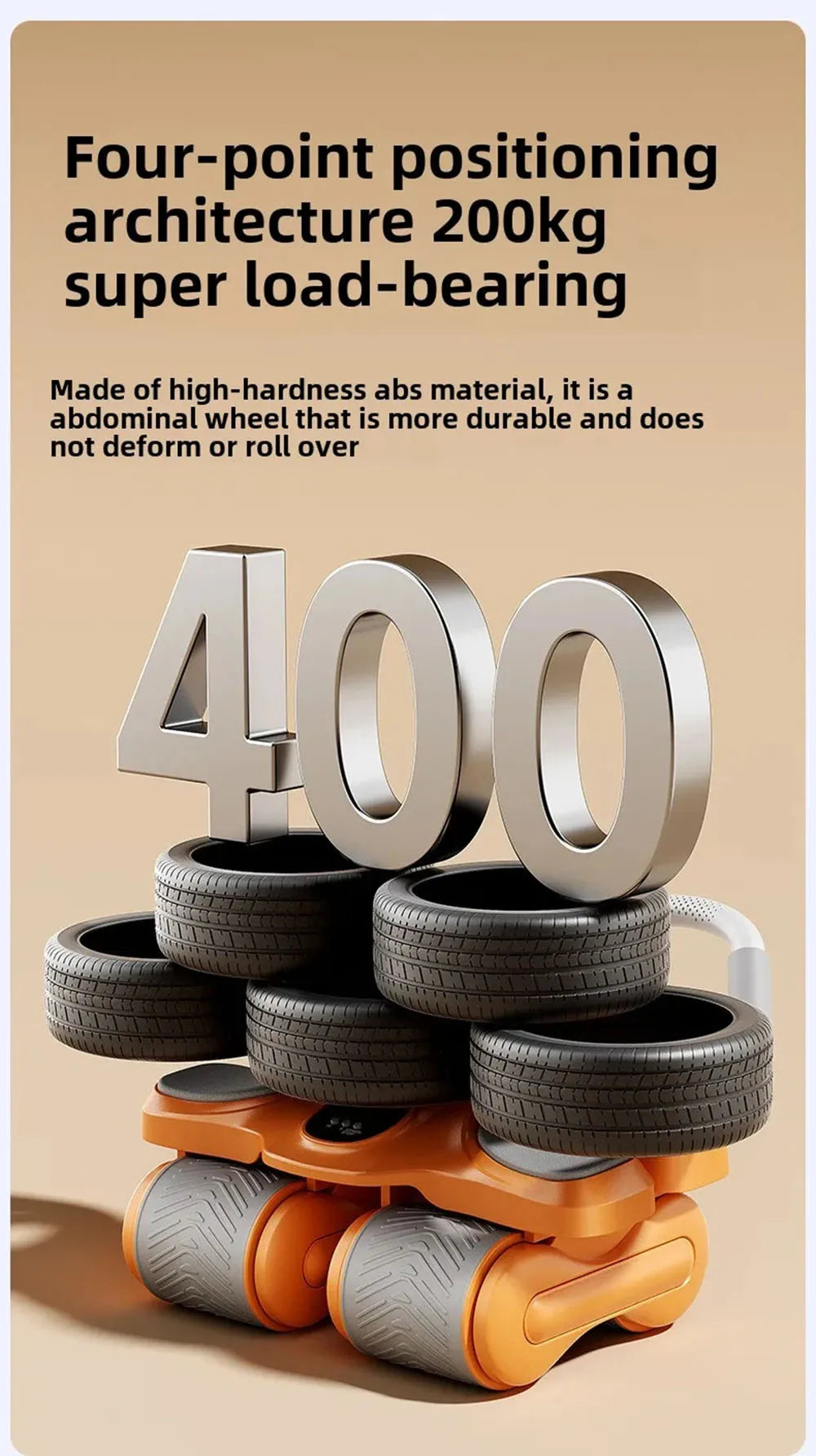 Four-wheel Abdominal Wheel Automatic Rebound Abdominal Muscle Training Artifact Home Fitness Thin Belly Training Device