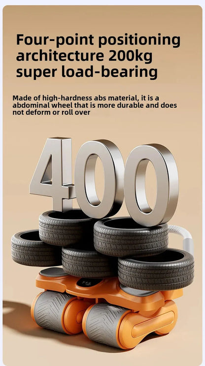 Four-wheel Abdominal Wheel Automatic Rebound Abdominal Muscle Training Artifact Home Fitness Thin Belly Training Device