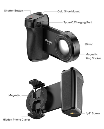 MagSafe Smartphone Camera Grip with Bluetooth Shutter