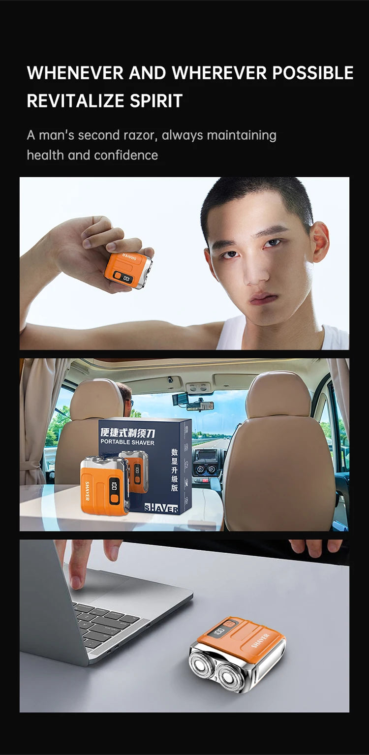 Mini Dual-Blade Electric Shaver – Rechargeable, Wet & Dry Use