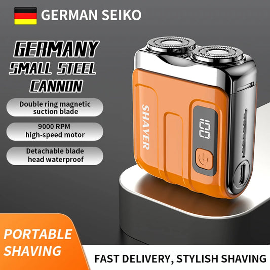 Mini Dual-Blade Electric Shaver – Rechargeable, Wet & Dry Use