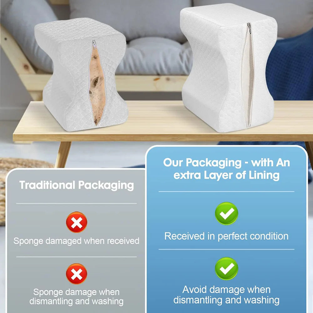 Orthopedic Memory Foam Knee Pillow – Ergonomic Leg Support for Side Sleepers