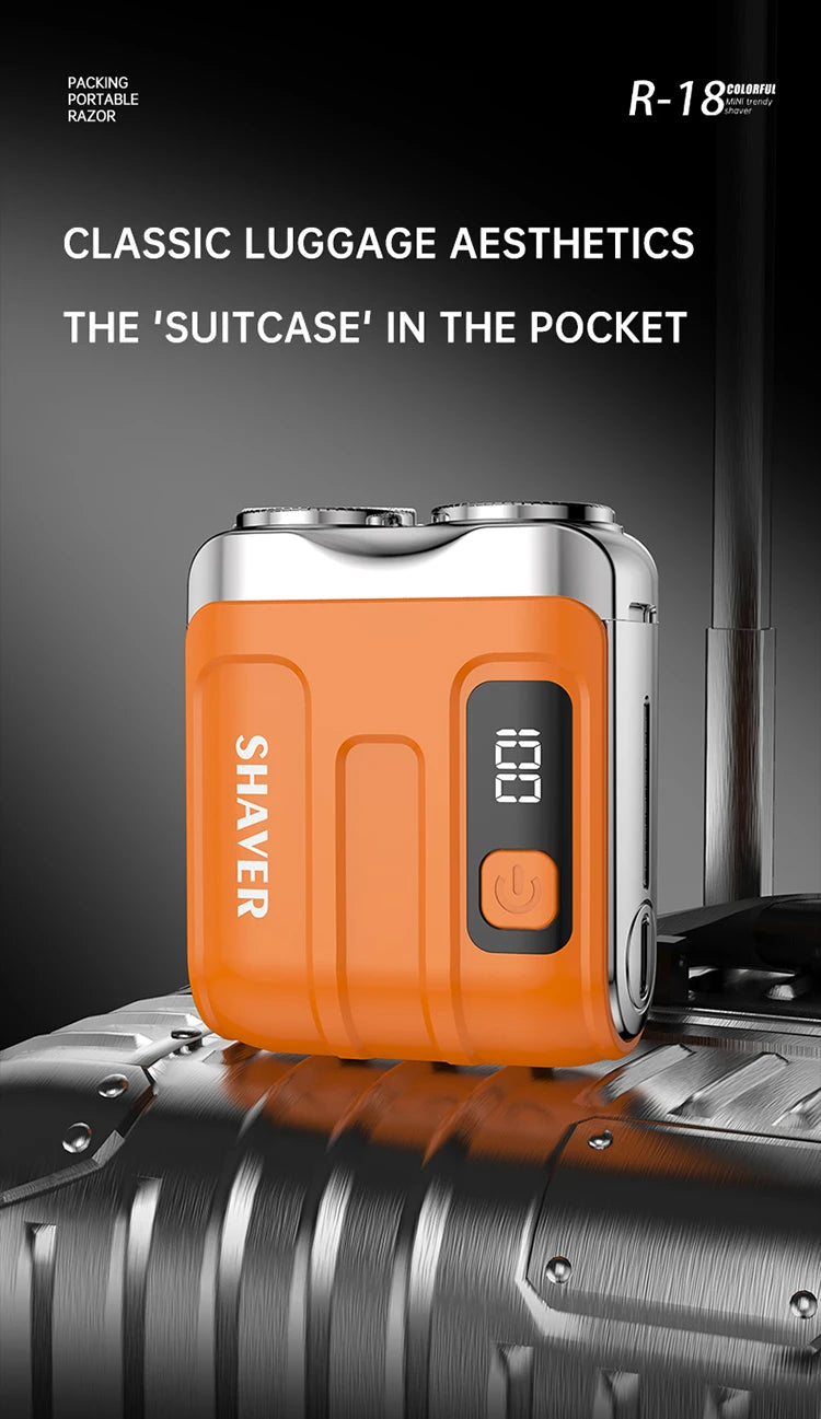 Mini Dual-Blade Electric Shaver – Rechargeable, Wet & Dry Use