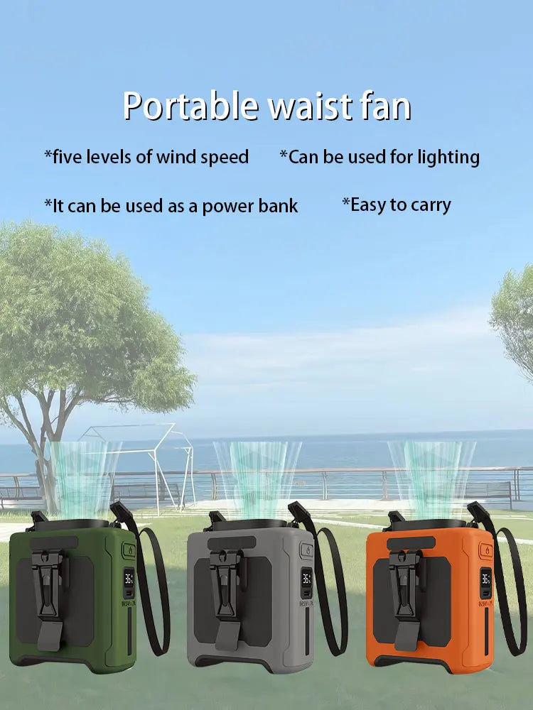 Portable Waist Fan with Flashlight