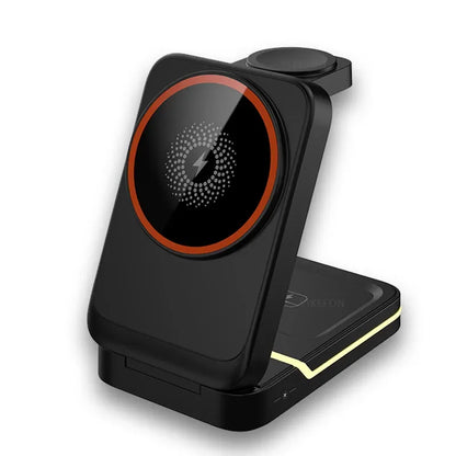 3-in-1 Magnetic Wireless Charger – For iPhone, Apple Watch & Earbuds