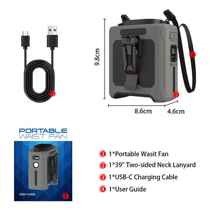 Portable Waist Fan with Flashlight