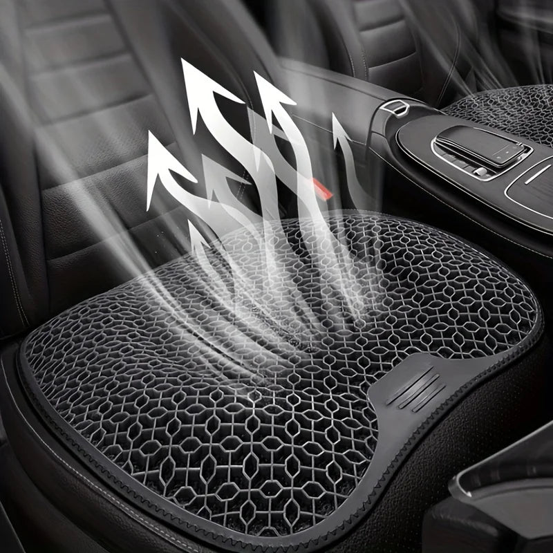 1pc Gel Seat Cushion - Honeycomb Design for Car/Office | Breathable & Machine Washable Pad, Ergonomic Support & Lightweight