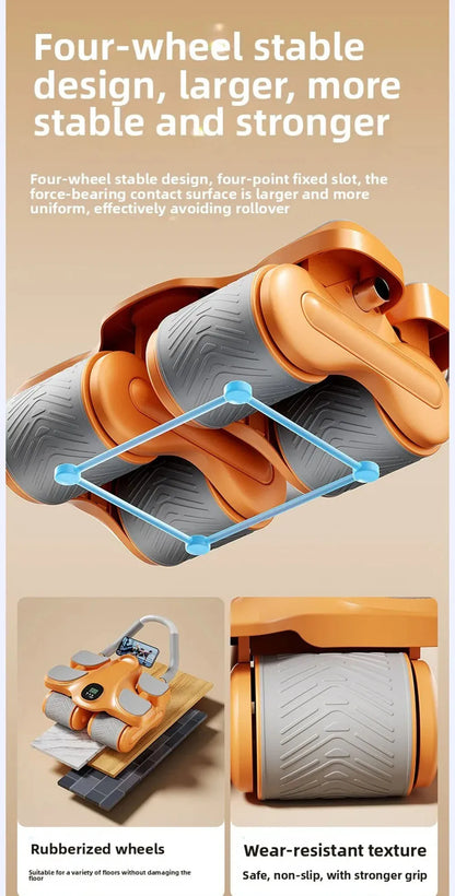Four-wheel Abdominal Wheel Automatic Rebound Abdominal Muscle Training Artifact Home Fitness Thin Belly Training Device