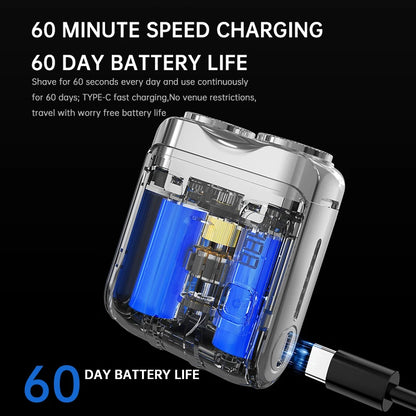 Mini Dual-Blade Electric Shaver – Rechargeable, Wet & Dry Use