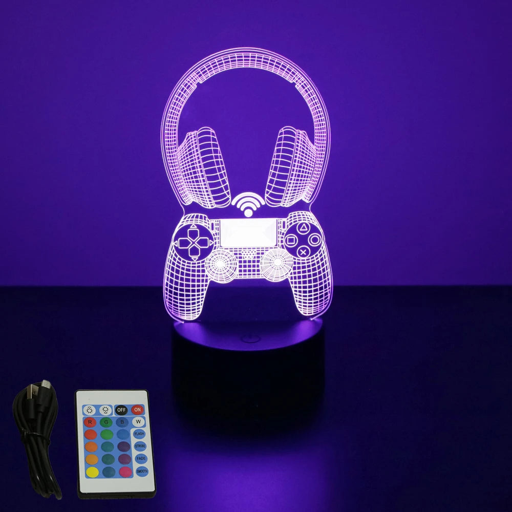 3D LED Acrylic Night Light (Touch & Remote Control)