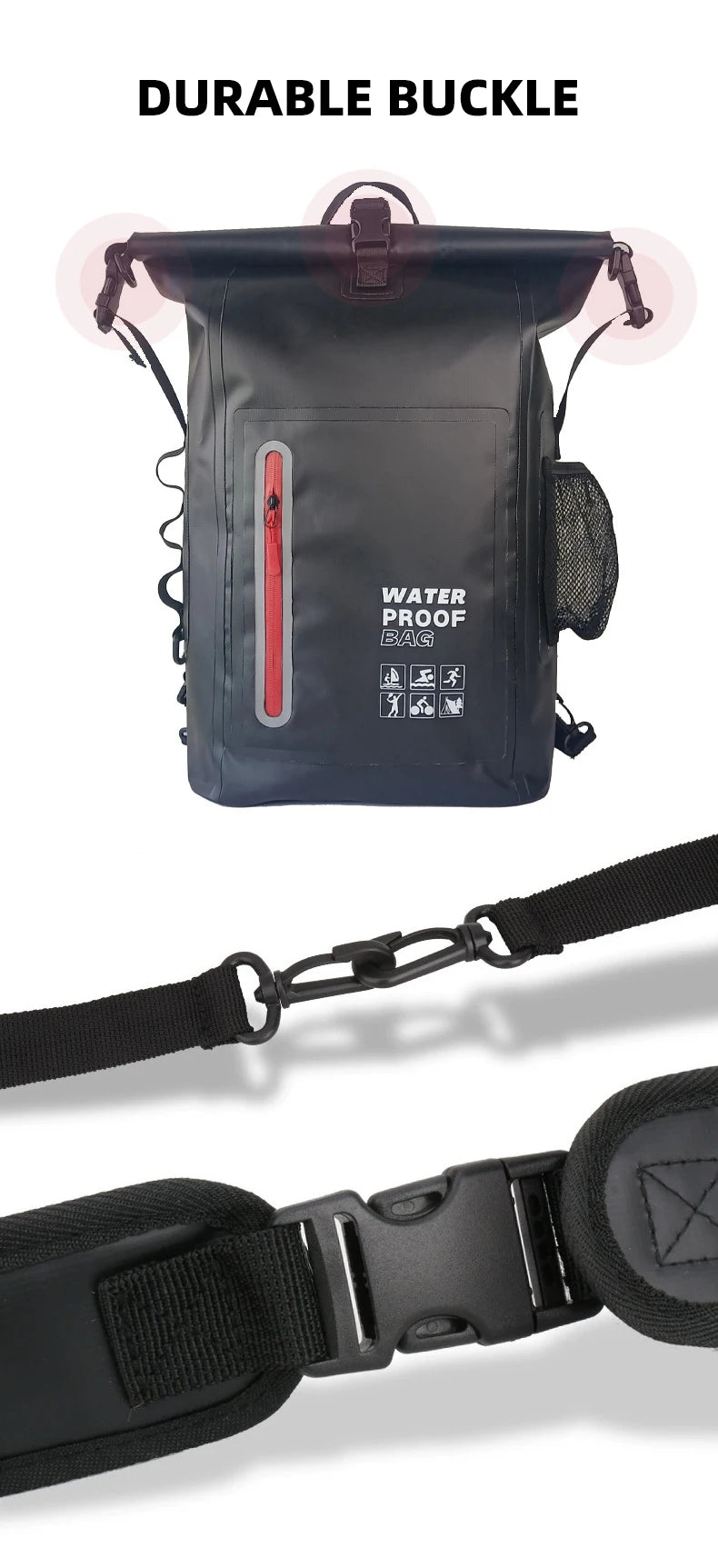 Waterproof Kayak Dry Bag Drift Swimming Backpack Large River Trekking Shoulder Beach Diving Dry Rafting Canoeing PVC Camping Bag