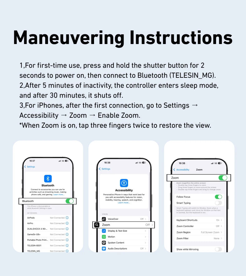 Magnetic Smartphone Camera Grip with Bluetooth Remote & Fill Light