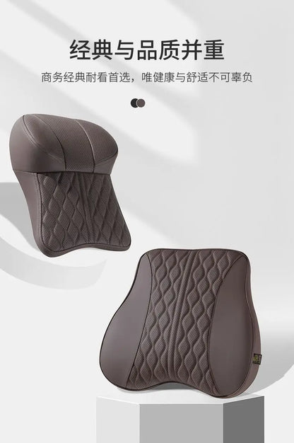 Car Headrest & Lumbar Support Pillow – Memory Foam Comfort for Driving