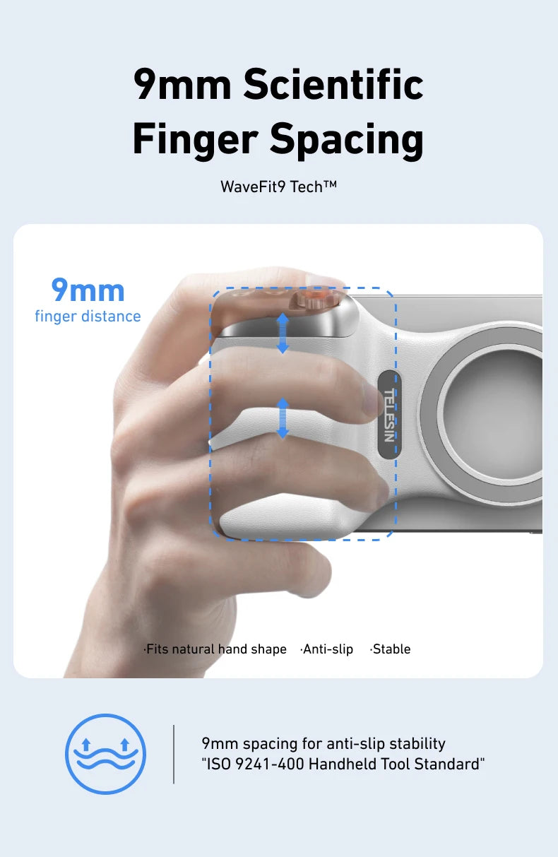 Magnetic Smartphone Camera Grip with Bluetooth Remote & Fill Light