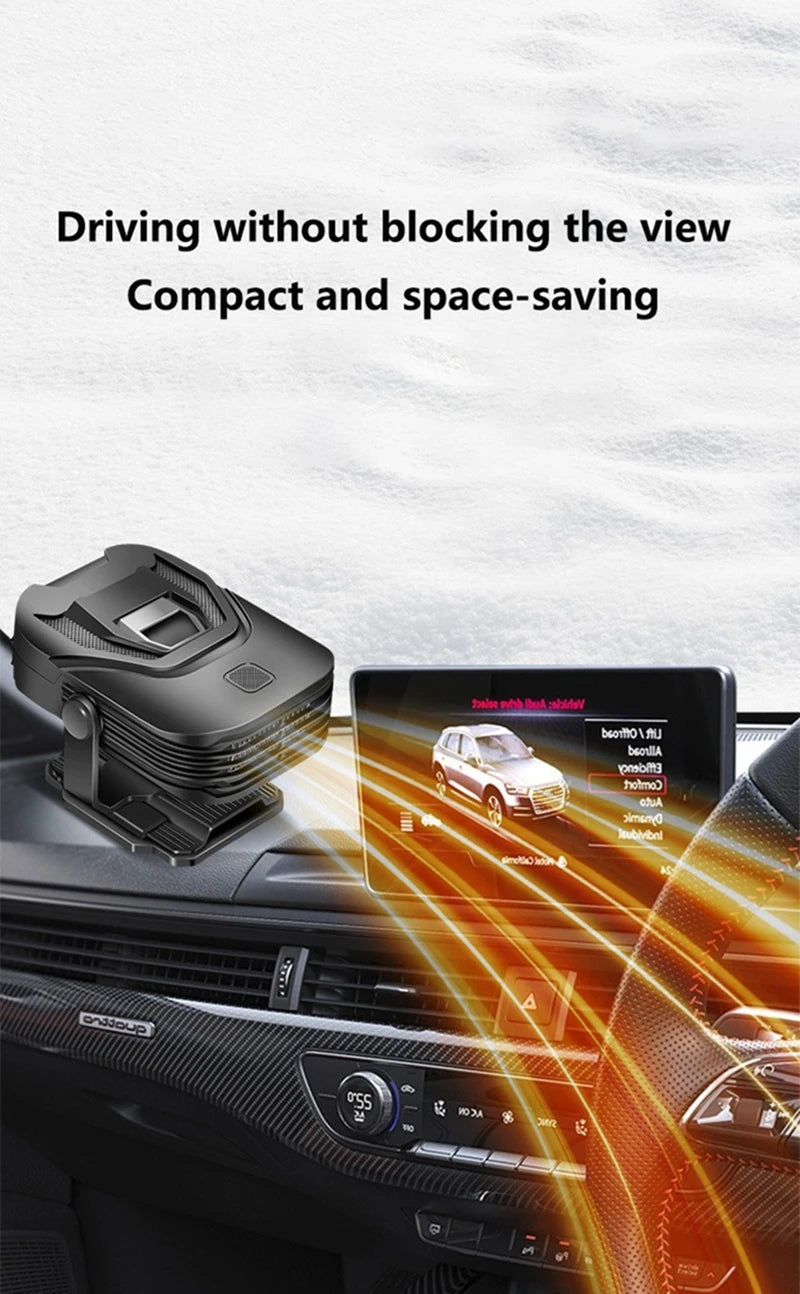 2-in-1 12V Car Heater &amp; Windshield Defroster – 360° Rotating, Plug-In