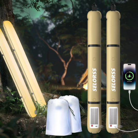 Inflatable Folding Camping Light (Solar & USB Rechargeable)