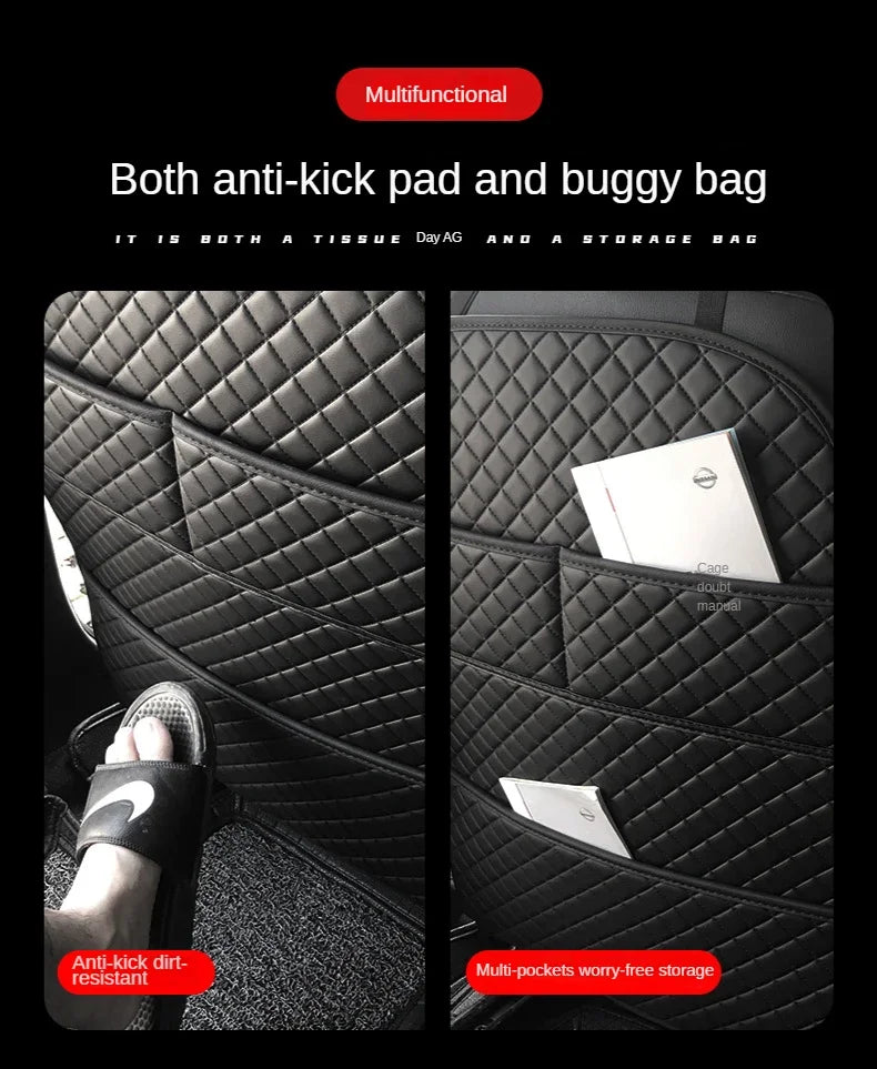 Car Anti-Kick Pad with Organizer Pocket