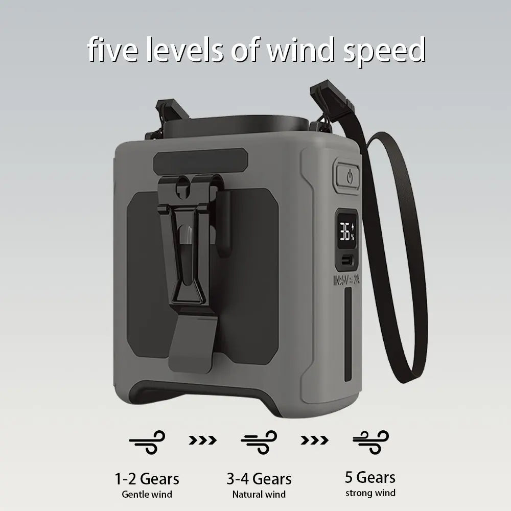 Portable Waist Fan with Flashlight