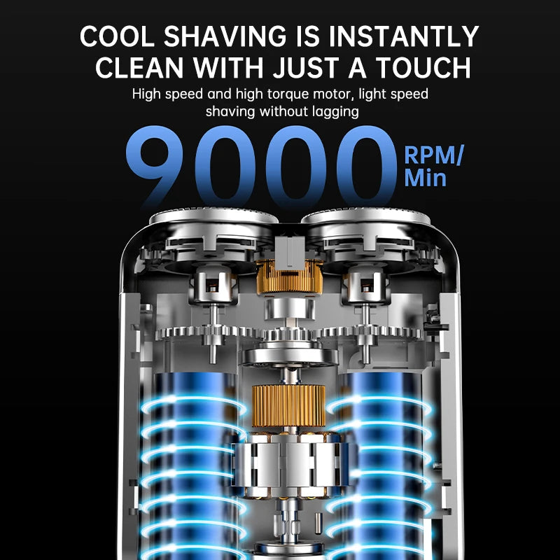 Mini Dual-Blade Electric Shaver – Rechargeable, Wet & Dry Use