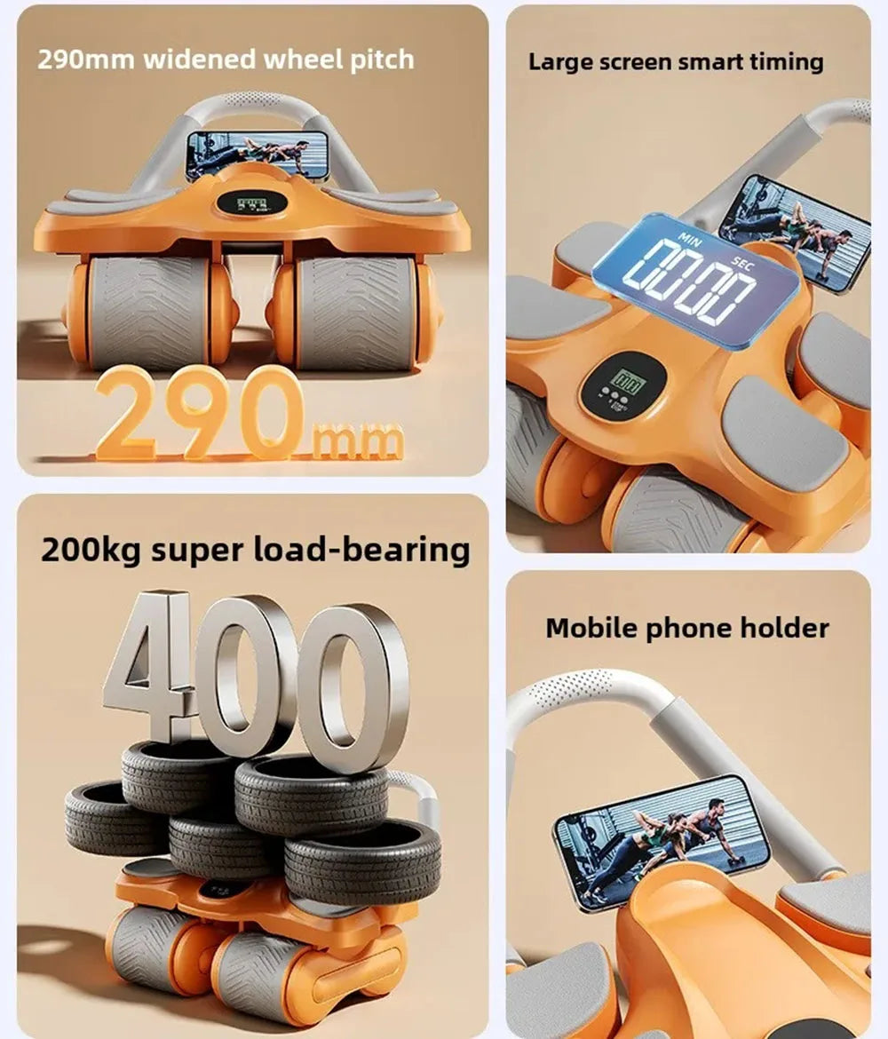 Four-wheel Abdominal Wheel Automatic Rebound Abdominal Muscle Training Artifact Home Fitness Thin Belly Training Device