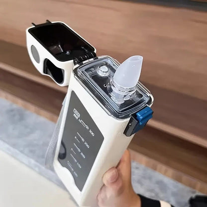 Reusable Sports Water Bottle with Straw & Lockable Lid