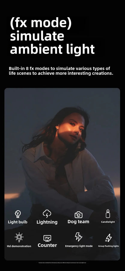 Portable LED Fill Light – Adjustable Bi-Color, Built-In Battery