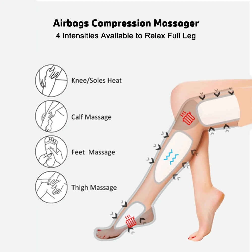 Air Compression Leg Recovery System Foot Massager For Circulation And Relaxation Calf Massage Muscle Pain Relief Device