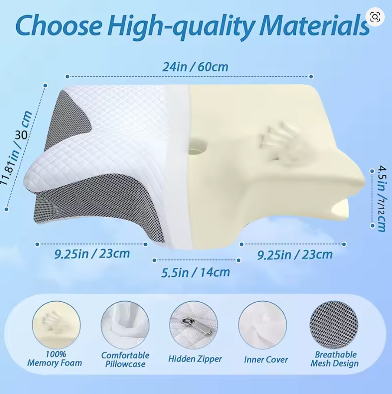 Premium Memory Foam Pillow for Neck Pain