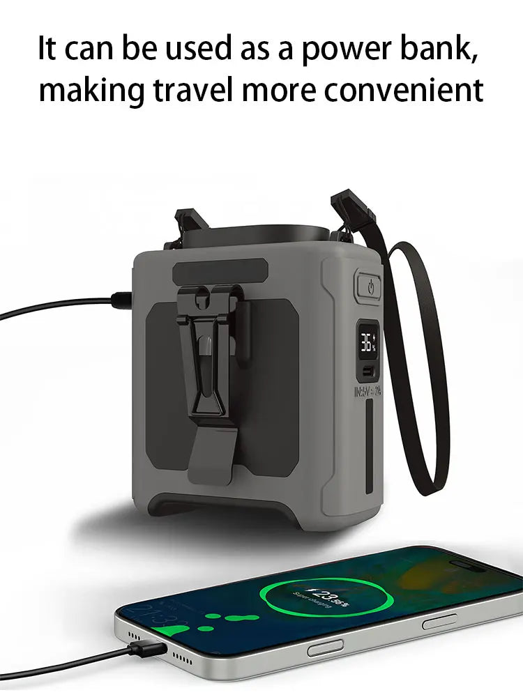 Portable Waist Fan with Flashlight