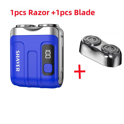 Mini Dual-Blade Electric Shaver – Rechargeable, Wet & Dry Use